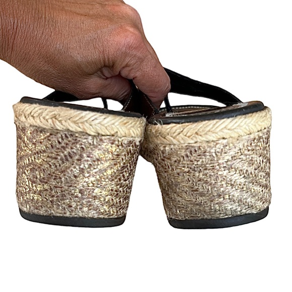 Donald J. Pliner SYA Platform Wedge Slides Bronze Leather - Picture 6 of 12